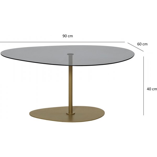 Table basse Porto 90 x 60 cm - Gris fonc/or