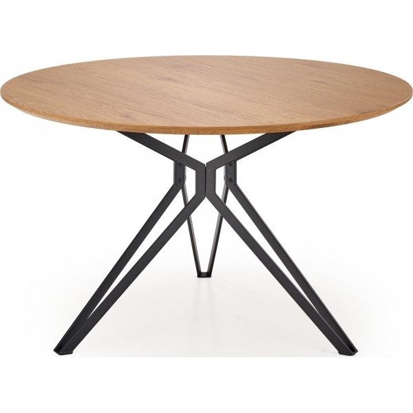 Table à manger ronde Dwain Ø120 cm - Chêne/noir Table à manger ronde Dwain Ø120 cm - Chêne/noir