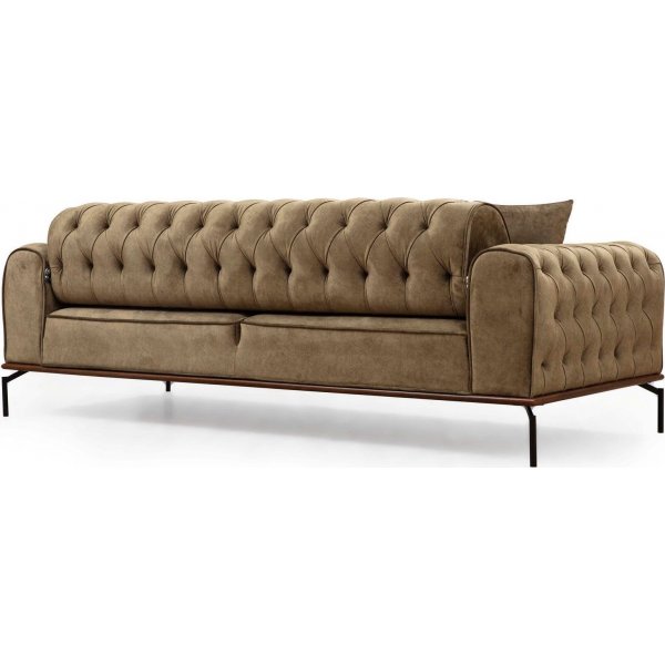 Siesta Capitone 3-sits soffa - Brun Siesta Capitone 3-sits soffa - Brun