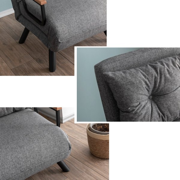 Fauteuil lit Sando - Gris clair Fauteuil lit Sando - Gris clair