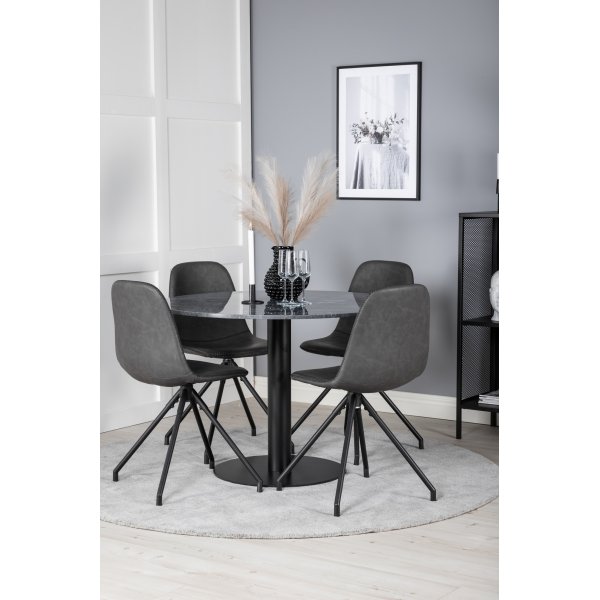 Bridge snurrbar matstol - Svart PU Bridge snurrbar matstol - Svart PU