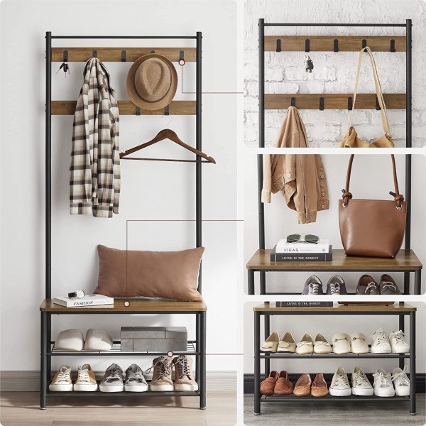 Meuble d'entrée Kuranda - Noyer/noir Meuble d'entrée Kuranda - Noyer/noir