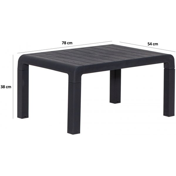 Groupe salon Lara avec 2 fauteuils et table - Anthracite Groupe salon Lara avec 2 fauteuils et table - Anthracite