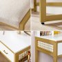Nelli sminkbord 90 x 40 cm - Vit/guld