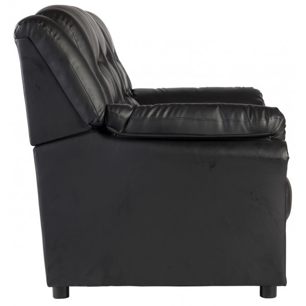 Vera 3-sits soffa i svart PU + Möbelvård Läderrengöring Vera 3-sits soffa i svart PU + Möbelvård Läderrengöring