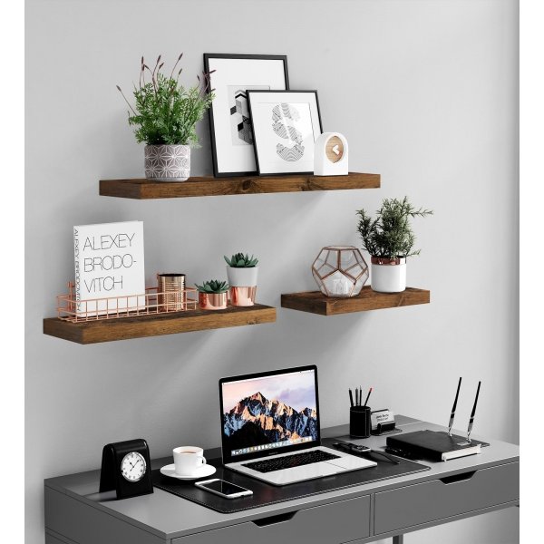 Sussex vgghylla 60 x 20 cm - Brun