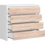 Kaspian byr 105 x 92 cm - Vit/sonoma ek