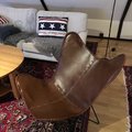 Kundbild Fladdermusfåtölj Trendens - Brunt skinn / Svart: Uppfyllde mina förväntningar till...