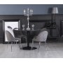 Plaza matgrupp, marmorbord med 4 st Plaza sammetsstolar - Gr/Svart/Krom