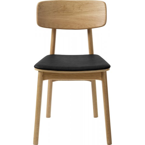 Chaise de salle à manger Kleppen en chêne huilé avec PU noir Chaise de salle à manger Kleppen en chêne huilé avec PU noir