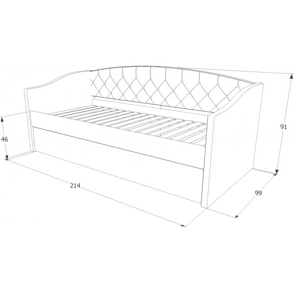 Alessia bed 90 cm - Grijs