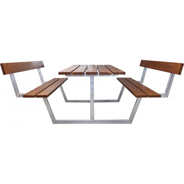 Rustieke bankenset met rugleuning - Cappuccino