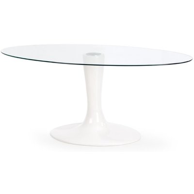 Norman ovalt matbord 180 cm - Vit (Hgglans) / Glas