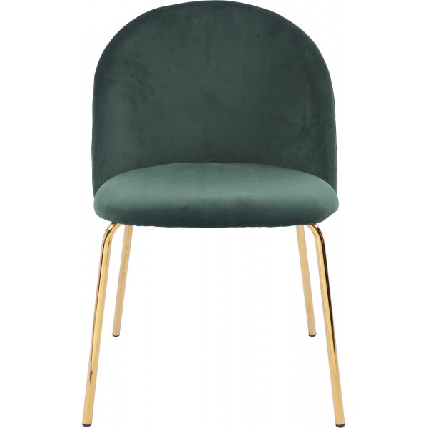 Stol i grn sammet och guldiga ben - Plaza