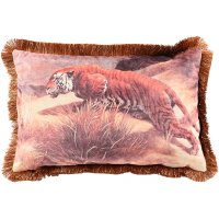 Tiger kuddfodral med fransar 60x40 cm - Vintage Tiger kuddfodral med fransar 60x40 cm - Vintage