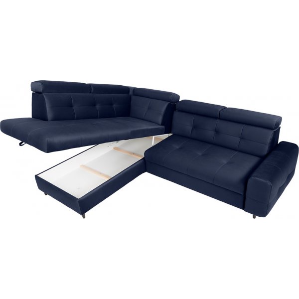 Canapé-lit d\\\'angle Matras avec extrémité ouverte à gauche - Bleu Canapé-lit d\\\'angle Matras avec extrémité ouverte à gauche - Bleu