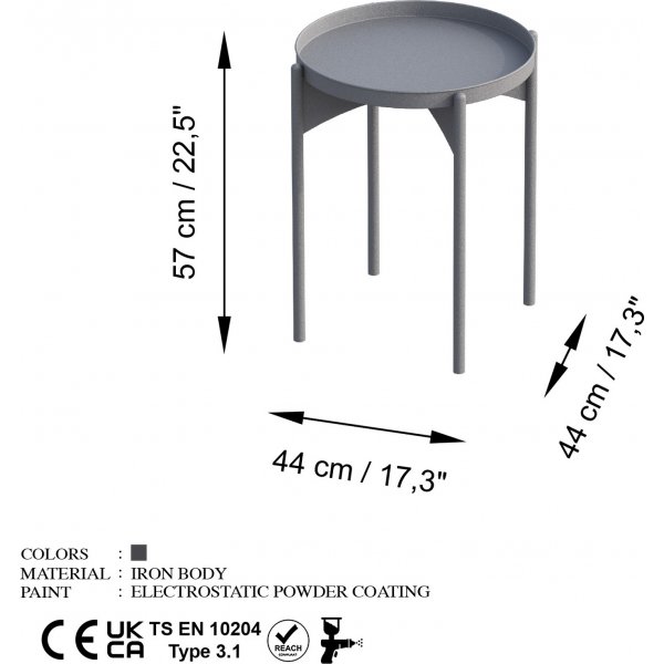 Table basse Vela Ø44 cm - Gris Table basse Vela Ø44 cm - Gris