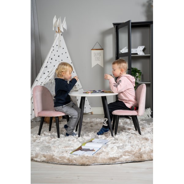 Paradis kindertafel 60 cm - Wit/zwart