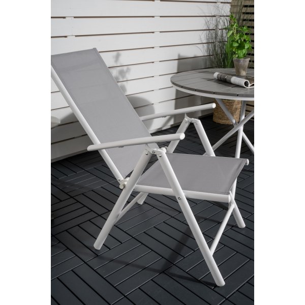 Parma utematgrupp med 2 st Break stolar - Grå/Vit Parma utematgrupp med 2 st Break stolar - Grå/Vit