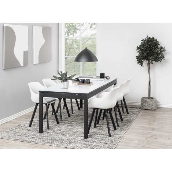 Mosel frlngningsbart matbord 215-315 cm - Vit/Svart