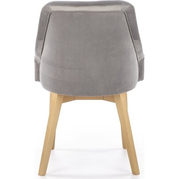 Chaise de salle  manger Catrin - Gris (Velours) / Bois