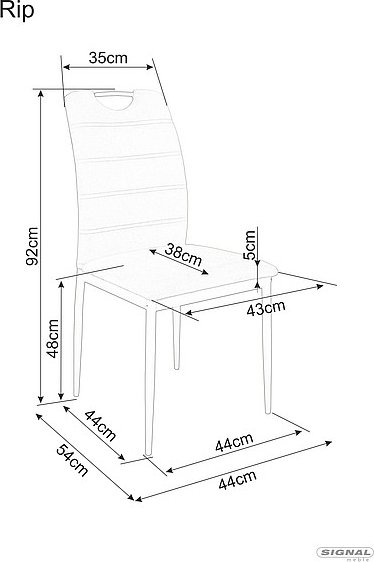 Chaise de salle  manger Rip - Velours gris
