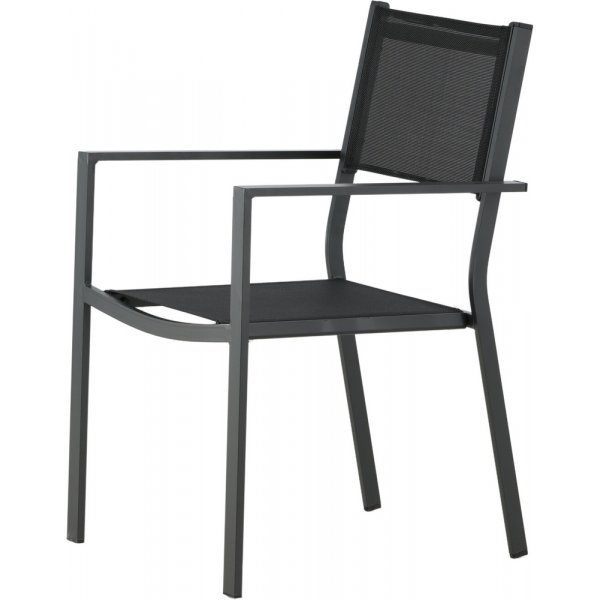 Chania matgrupp; 6 st stolar med bord 205 x 90 cm - Svart/natur Chania matgrupp; 6 st stolar med bord 205 x 90 cm - Svart/natur