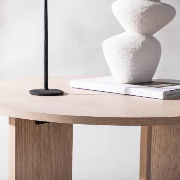 Table basse Askerön Ř80 cm - Blanchi Table basse Askerön Ř80 cm - Blanchi