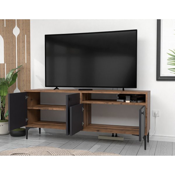 Meuble TV Artemis - Noyer/anthracite Meuble TV Artemis - Noyer/anthracite