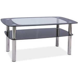 Table basse Kaitlin 100 x 60 cm - Chrome/noir
