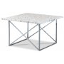 Terrazzo soffbord 75x75cm - Cosmos Terrazzo & underrede cross krom