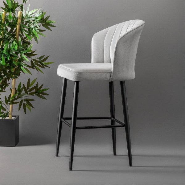 Ensemble de tabourets de bar Rubi - Crème/noir Ensemble de tabourets de bar Rubi - Crème/noir