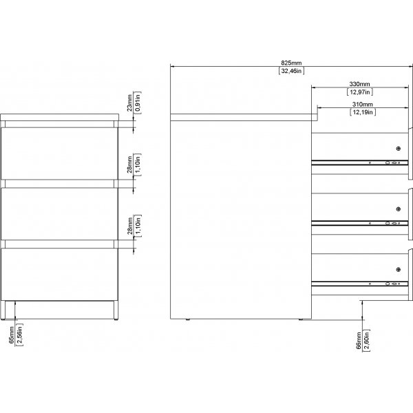 Naia smal dressoir met 3 laden - Hickory Naia smal dressoir met 3 laden - Hickory