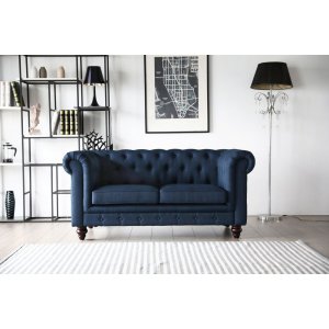 Soffa 2-sits chesterfield blå - Herron Soffa 2-sits chesterfield blå - Herron
