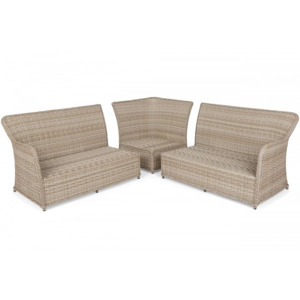 Hörnsoffa Bergamo med fåtölj & bord - Beige/beige melerad Hörnsoffa Bergamo med fåtölj & bord - Beige/beige melerad