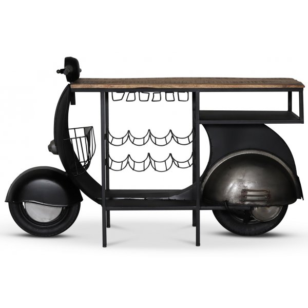 Klassisk Vespa bardisk 183 x 51 cm - Svart/silver