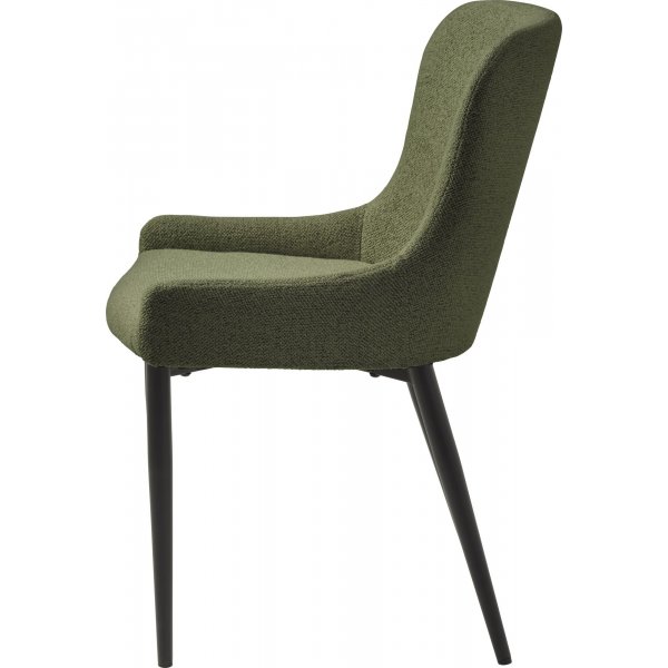 Chaise de salle à manger Boss en tissu bouclé vert Chaise de salle à manger Boss en tissu bouclé vert