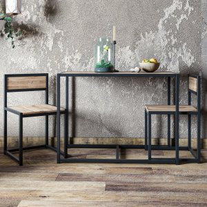 Bazar bord med stolar - Furu/svart