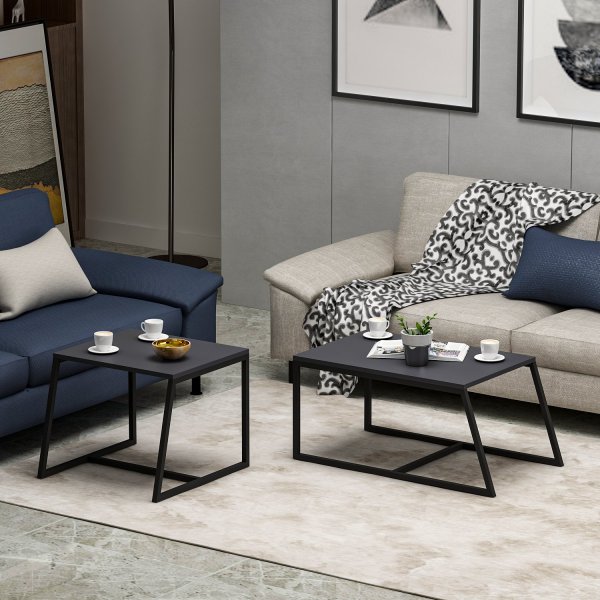 Table basse Pat 75/55 x 50/57 cm - Anthracite Table basse Pat 75/55 x 50/57 cm - Anthracite