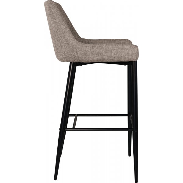 Tabouret de bar en tissu beige hauteur d'assise 74 cm Tabouret de bar en tissu beige hauteur d'assise 74 cm