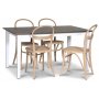 Skagen matgrupp; matbord 140 cm - Vit / brunbetsad ek med 4 st Danderyd No.16 matstolar Whitewash