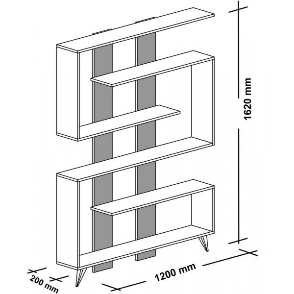 Rain bokhylla - Vit/valnöt Rain bokhylla - Vit/valnöt