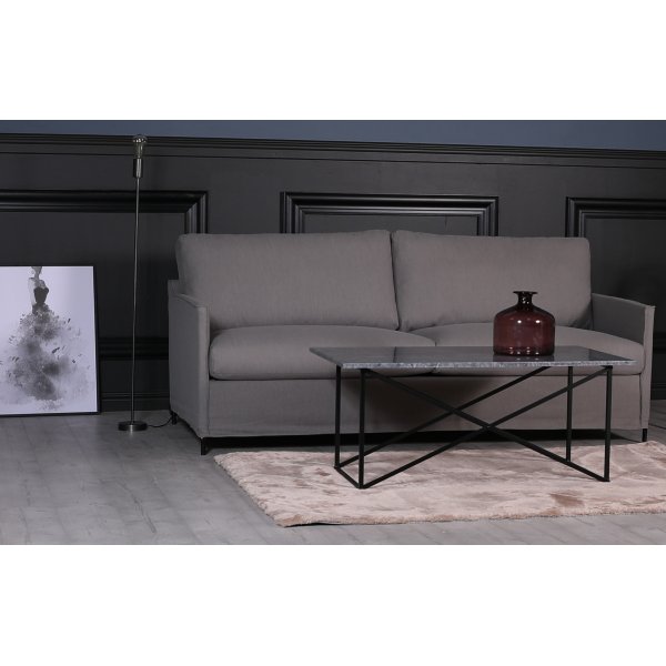 Depart 3-sits soffa med avtagbar klädsel - Gråbrun (Linnetyg) Depart 3-sits soffa med avtagbar klädsel - Gråbrun (Linnetyg)