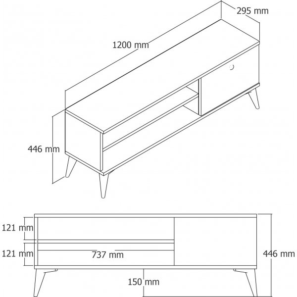 Meuble TV Retro en chêne - 120 cm Meuble TV Retro en chêne - 120 cm