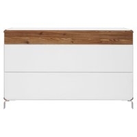 Livia byrå B140 cm - Vit/Glas/Trä Livia byrå B140 cm - Vit/Glas/Trä