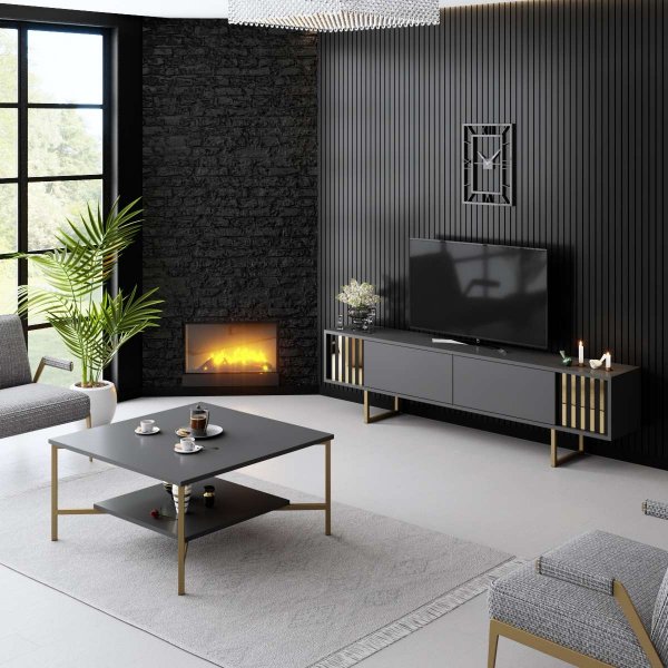 Erki TV-b�nk - Antracit/guld