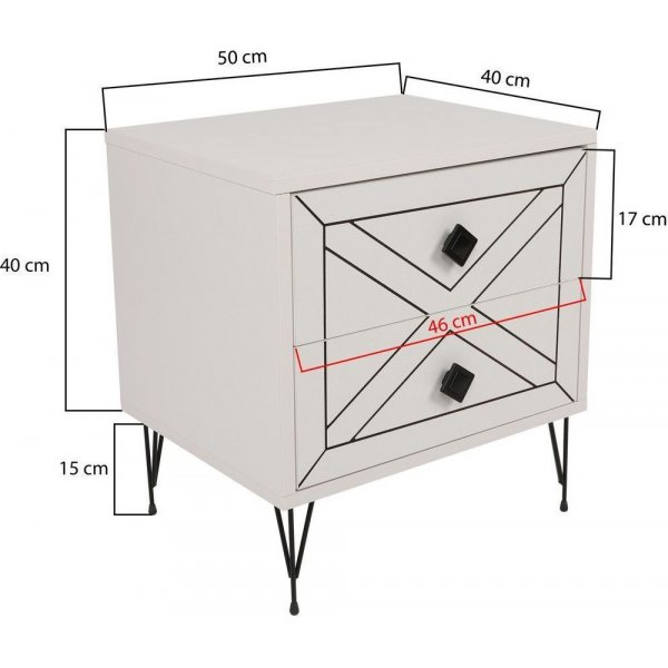 Luna nachtkastje - Wit
