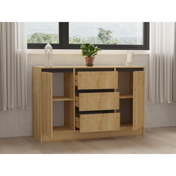 Buffet Sadu - Chêne saphir/anthracite Buffet Sadu - Chêne saphir/anthracite