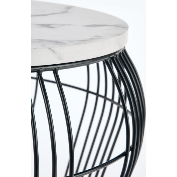Grande table basse Ø56 cm - Marbre blanc/noir Grande table basse Ø56 cm - Marbre blanc/noir