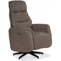Comfort Saga (el) reclinerfåtölj med inbyggt fotstöd - Gråbeige ecoläder Comfort Saga (el) reclinerfåtölj med inbyggt fotstöd - Gråbeige ecoläder